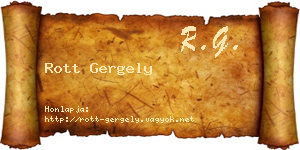 Rott Gergely névjegykártya